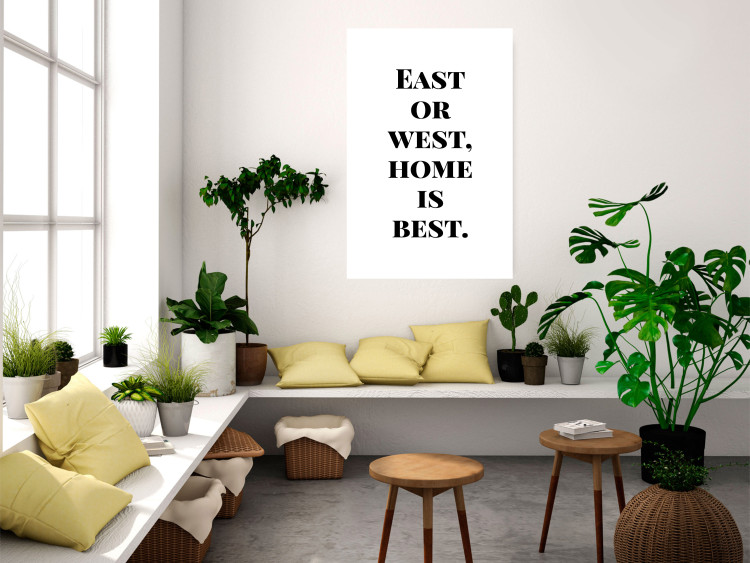 Poster Home Is Best - big black English texts on a white background 122953 additionalImage 17