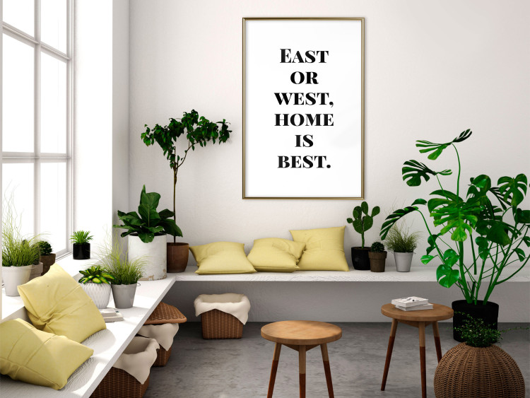 Poster Home Is Best - big black English texts on a white background 122953 additionalImage 5