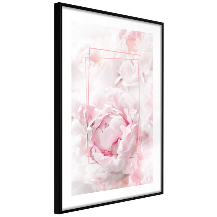 Poster Fleeting Beauty - rectangular figures and pink flowers in the light 123053 additionalImage 13