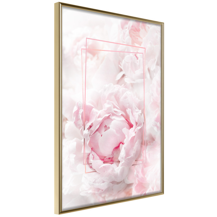 Poster Fleeting Beauty - rectangular figures and pink flowers in the light 123053 additionalImage 14