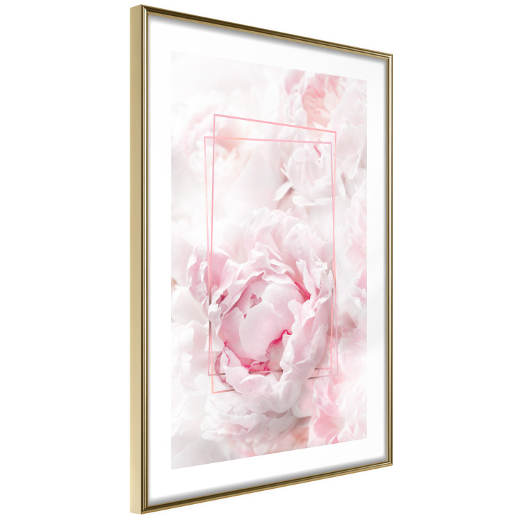 Poster Fleeting Beauty - rectangular figures and pink flowers in the light 123053 additionalImage 6