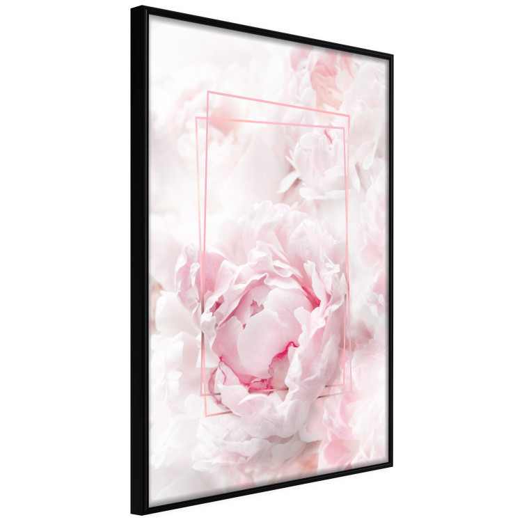 Poster Fleeting Beauty - rectangular figures and pink flowers in the light 123053 additionalImage 10