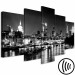 Canvas Art Print London Lights (5 Parts) Wide Black and White 123653 additionalThumb 6