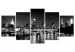 Canvas Art Print London Lights (5 Parts) Wide Black and White 123653
