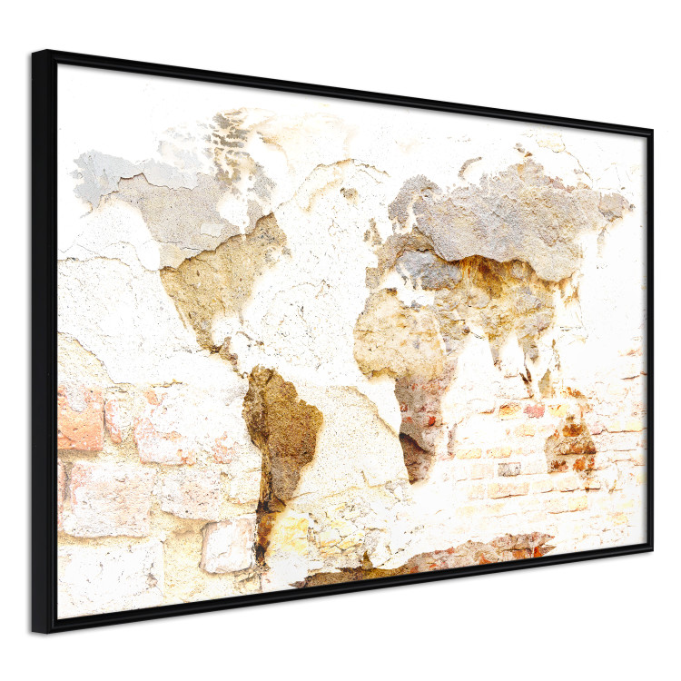 Wall Poster Paint My World - world map on distressed brick texture 123853 additionalImage 11