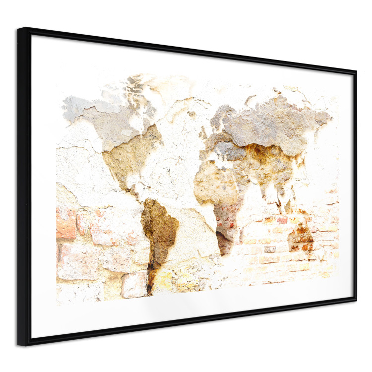 Wall Poster Paint My World - world map on distressed brick texture 123853 additionalImage 12