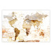 Wall Poster Paint My World - world map on distressed brick texture 123853