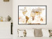 Wall Poster Paint My World - world map on distressed brick texture 123853 additionalThumb 6