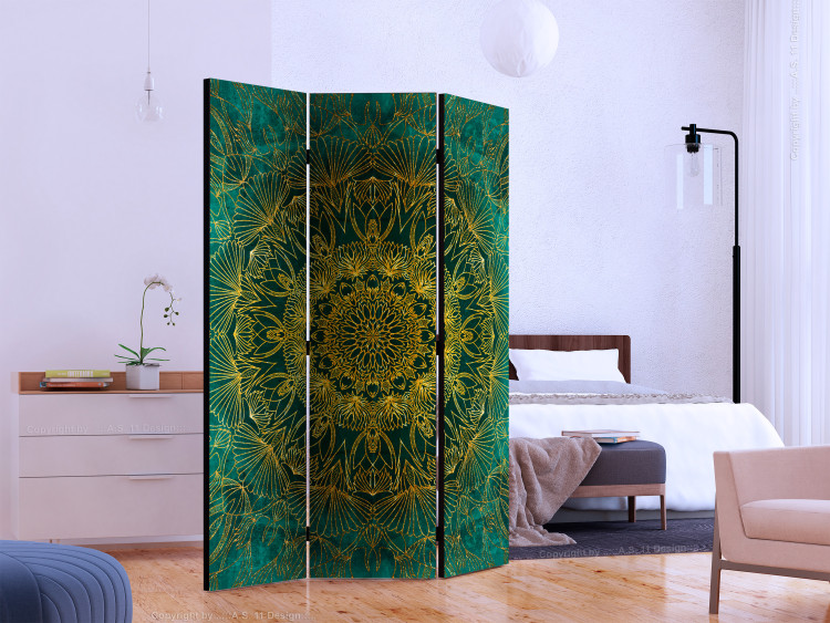 Room Divider Screen Royal Stitches (3-piece) - oriental Zen-style Mandala 124053 additionalImage 2