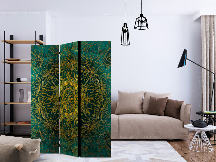 Room Divider Screen Royal Stitches (3-piece) - oriental Zen-style Mandala 124053 additionalImage 4
