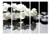 Folding Screen Stones and Orchid II (5-piece) - white flowers on a black background 124253 additionalThumb 3