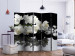 Folding Screen Stones and Orchid II (5-piece) - white flowers on a black background 124253 additionalThumb 2