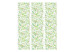 Folding Screen Plant Stained Glass (3-piece) - abstraction filled with green leaves 124353 additionalThumb 3