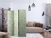 Folding Screen Plant Stained Glass (3-piece) - abstraction filled with green leaves 124353 additionalThumb 4