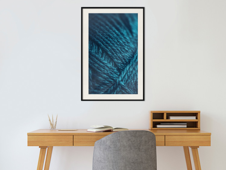 Wall Poster Emerald Wool - detailed wool texture in turquoise color 124453 additionalImage 22