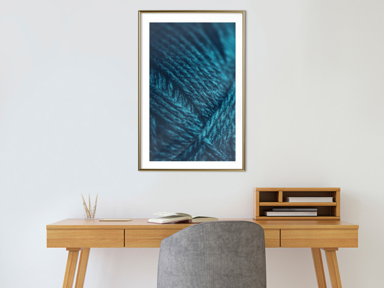 Wall Poster Emerald Wool - detailed wool texture in turquoise color 124453 additionalImage 15