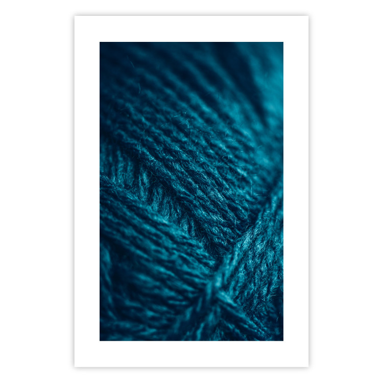 Wall Poster Emerald Wool - detailed wool texture in turquoise color 124453 additionalImage 25
