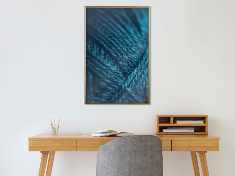 Wall Poster Emerald Wool - detailed wool texture in turquoise color 124453 additionalImage 10
