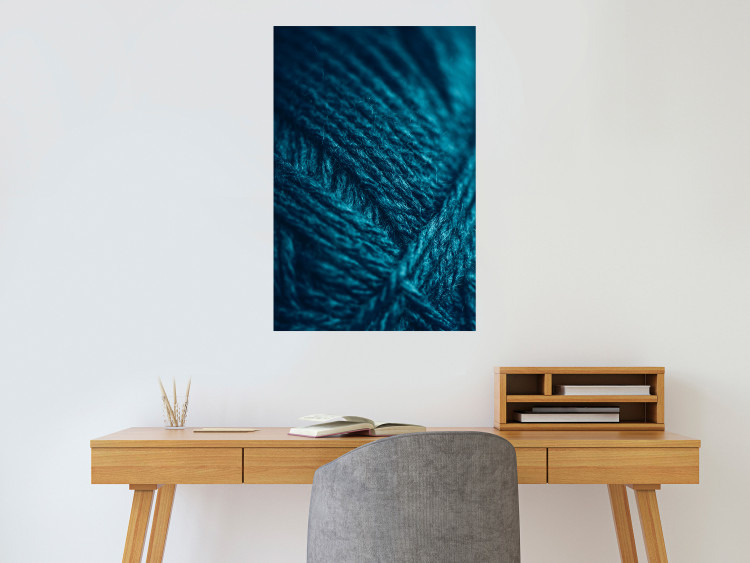 Wall Poster Emerald Wool - detailed wool texture in turquoise color 124453 additionalImage 23