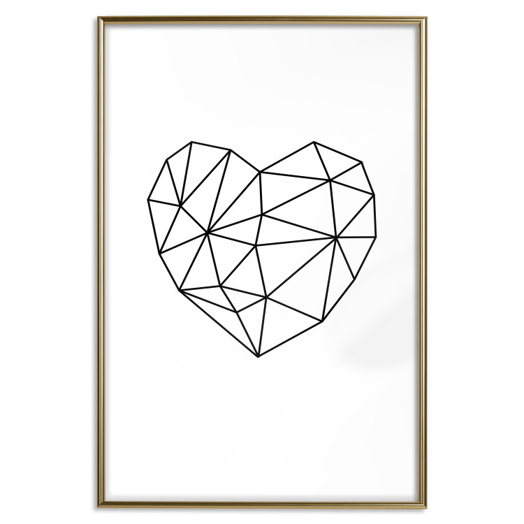 Wall Poster Love Mosaic - black line art heart on a contrasting white background 125453 additionalImage 20