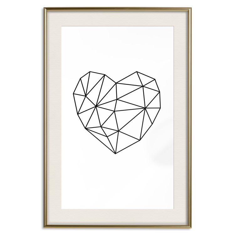 Wall Poster Love Mosaic - black line art heart on a contrasting white background 125453 additionalImage 19