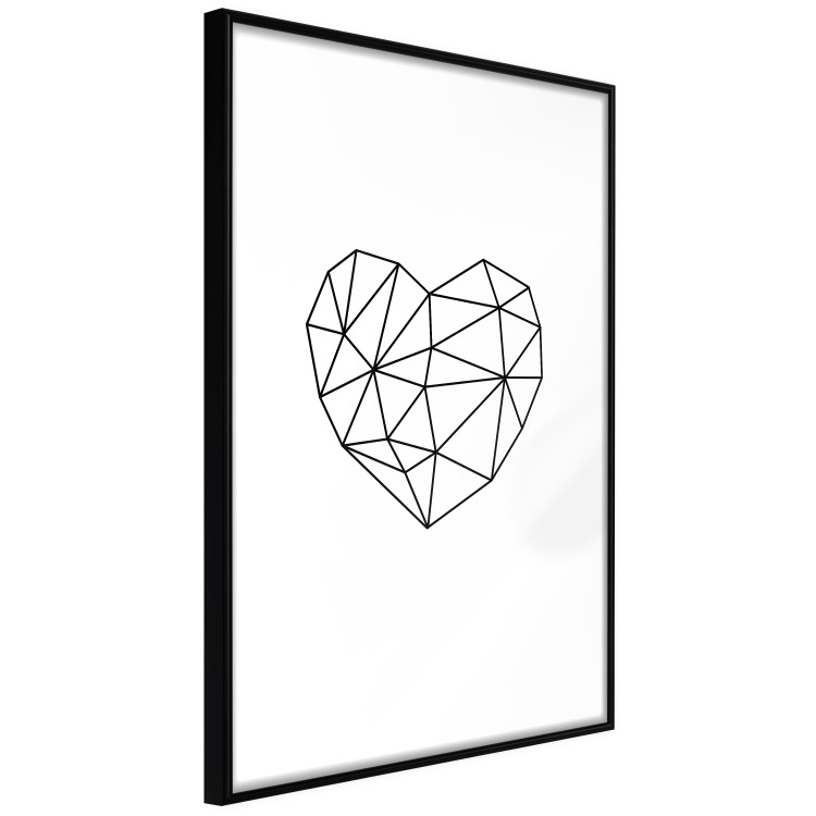 Wall Poster Love Mosaic - black line art heart on a contrasting white background 125453 additionalImage 13