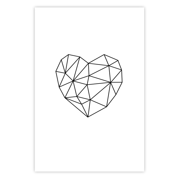 Wall Poster Love Mosaic - black line art heart on a contrasting white background 125453 additionalImage 25