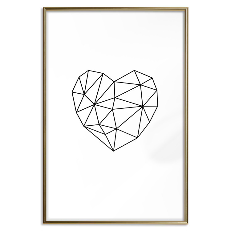 Wall Poster Love Mosaic - black line art heart on a contrasting white background 125453 additionalImage 14