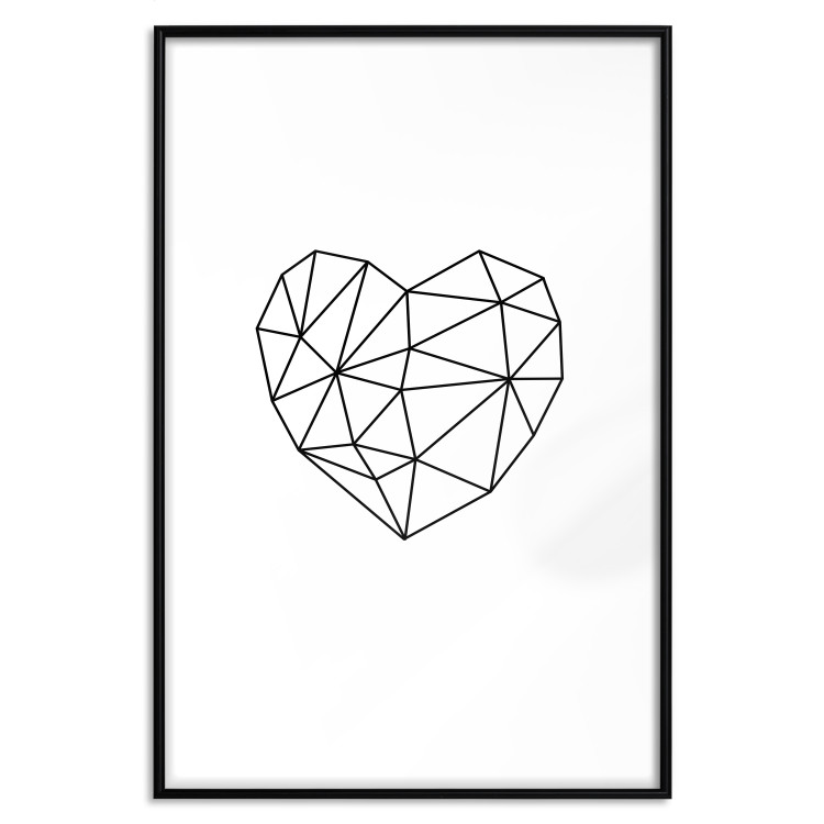 Wall Poster Love Mosaic - black line art heart on a contrasting white background 125453 additionalImage 15