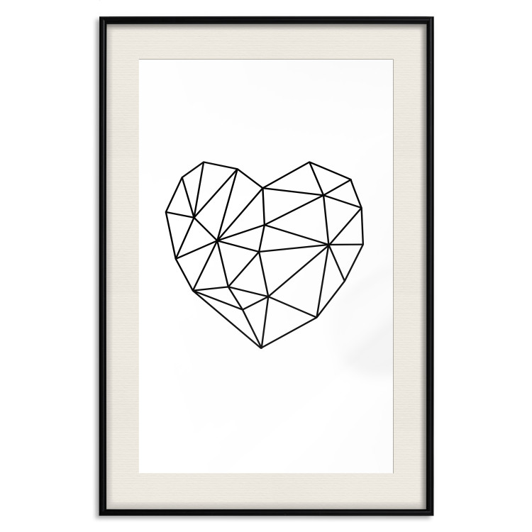 Wall Poster Love Mosaic - black line art heart on a contrasting white background 125453 additionalImage 18