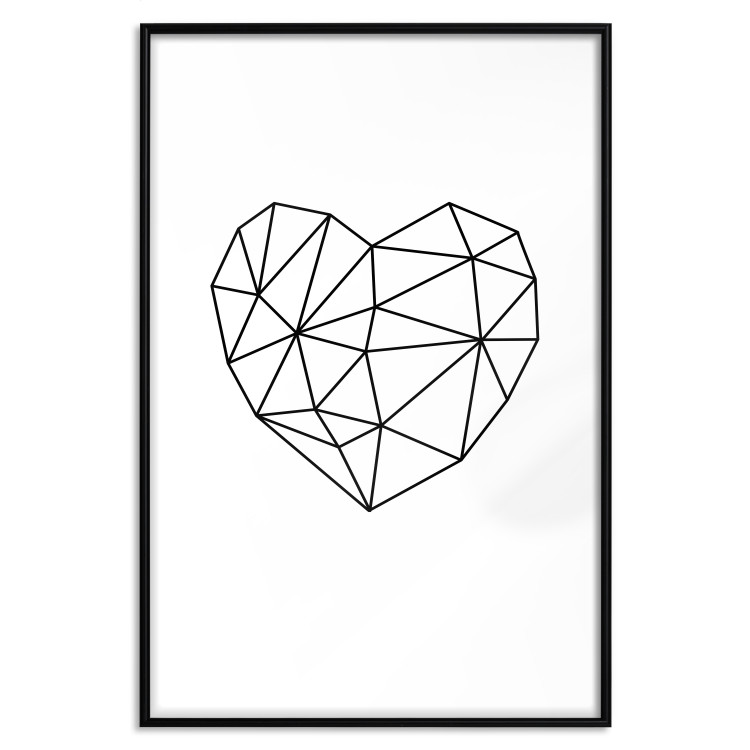 Wall Poster Love Mosaic - black line art heart on a contrasting white background 125453 additionalImage 18