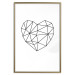 Wall Poster Love Mosaic - black line art heart on a contrasting white background 125453 additionalThumb 20