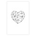 Wall Poster Love Mosaic - black line art heart on a contrasting white background 125453 additionalThumb 25