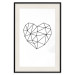 Wall Poster Love Mosaic - black line art heart on a contrasting white background 125453 additionalThumb 18