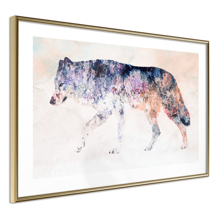 Wall Poster Lonely Wolf - colorful animal in an abstract style on a light background 126953 additionalImage 9