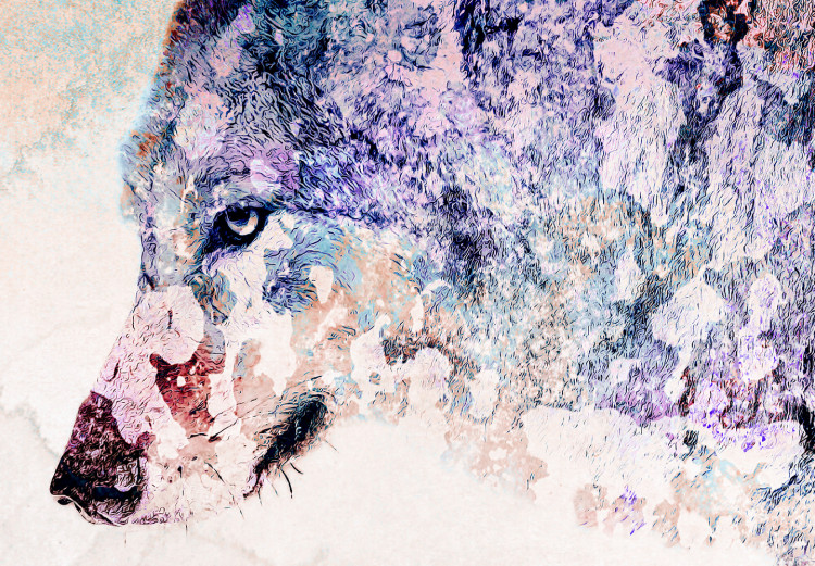 Wall Poster Lonely Wolf - colorful animal in an abstract style on a light background 126953 additionalImage 12