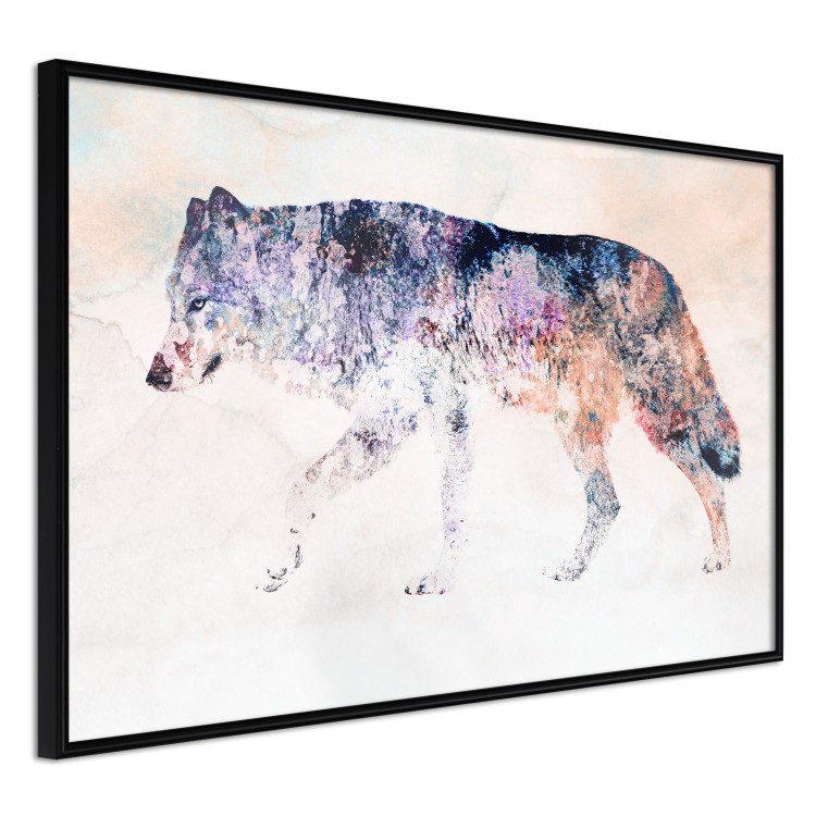 Wall Poster Lonely Wolf - colorful animal in an abstract style on a light background 126953 additionalImage 13