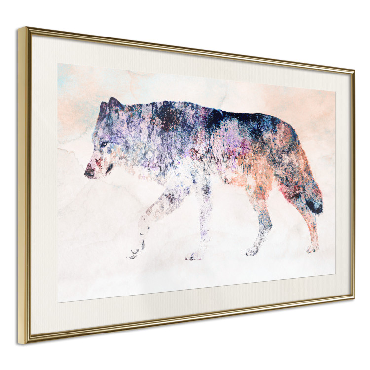 Wall Poster Lonely Wolf - colorful animal in an abstract style on a light background 126953 additionalImage 3