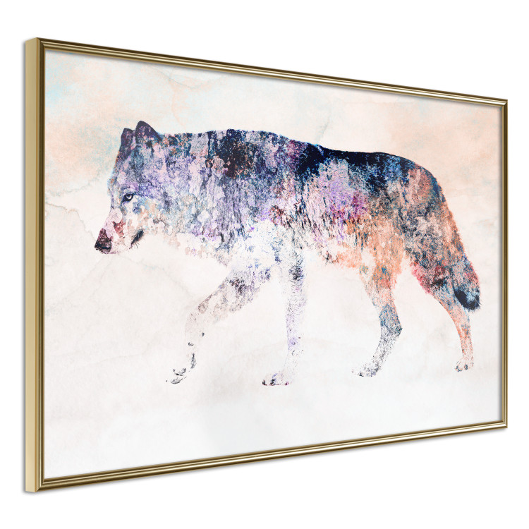 Wall Poster Lonely Wolf - colorful animal in an abstract style on a light background 126953 additionalImage 14