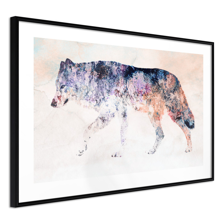 Wall Poster Lonely Wolf - colorful animal in an abstract style on a light background 126953 additionalImage 8