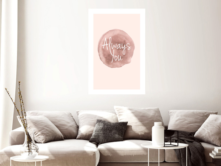 Wall Poster Always You - English inscription on watercolor pink background 127853 additionalImage 5