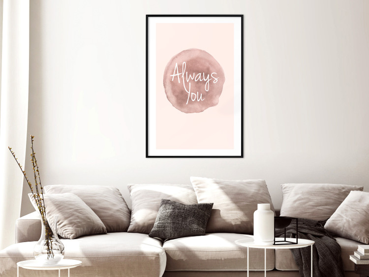 Wall Poster Always You - English inscription on watercolor pink background 127853 additionalImage 23