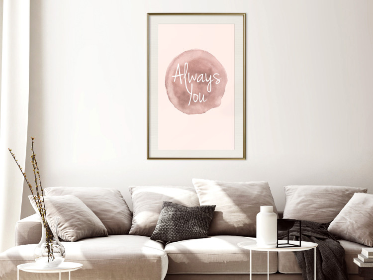 Wall Poster Always You - English inscription on watercolor pink background 127853 additionalImage 22