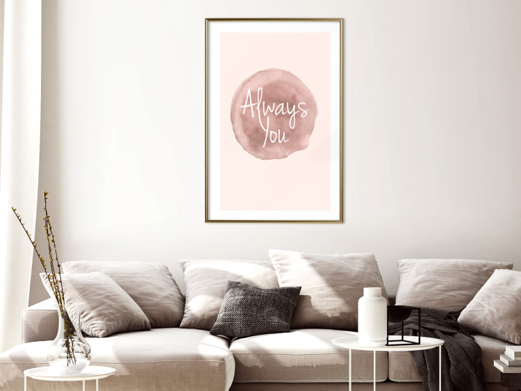 Wall Poster Always You - English inscription on watercolor pink background 127853 additionalImage 13