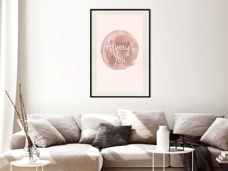 Wall Poster Always You - English inscription on watercolor pink background 127853 additionalImage 24