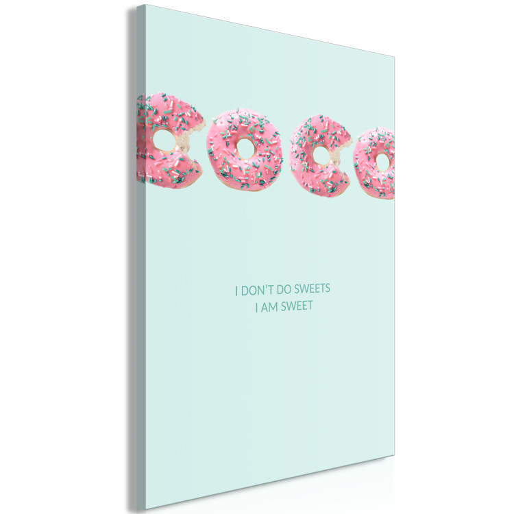 Canvas Art Print Green English sign - abstraction with inscription arranged from donuts 128353 additionalImage 2