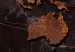Canvas Copper Map (1-part) wide - world map on a dark background 128853 additionalThumb 5
