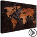 Canvas Copper Map (1-part) wide - world map on a dark background 128853 additionalThumb 6
