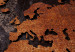 Canvas Copper Map (1-part) wide - world map on a dark background 128853 additionalThumb 4