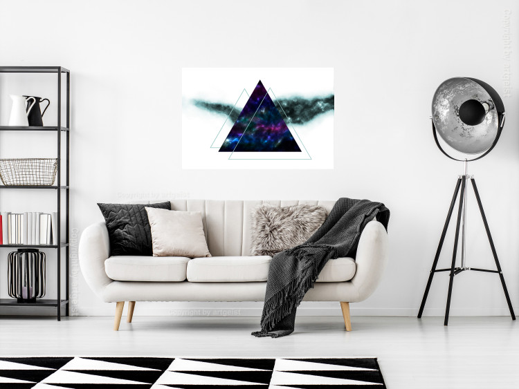 Wall Poster Cosmic Triangles - geometric abstraction on a solid white background 129153 additionalImage 2